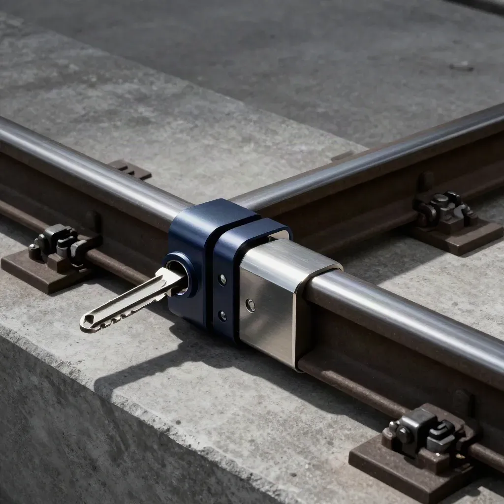 Brushed steel rail clips and workflow blocks locking into place on a dark studio surface.