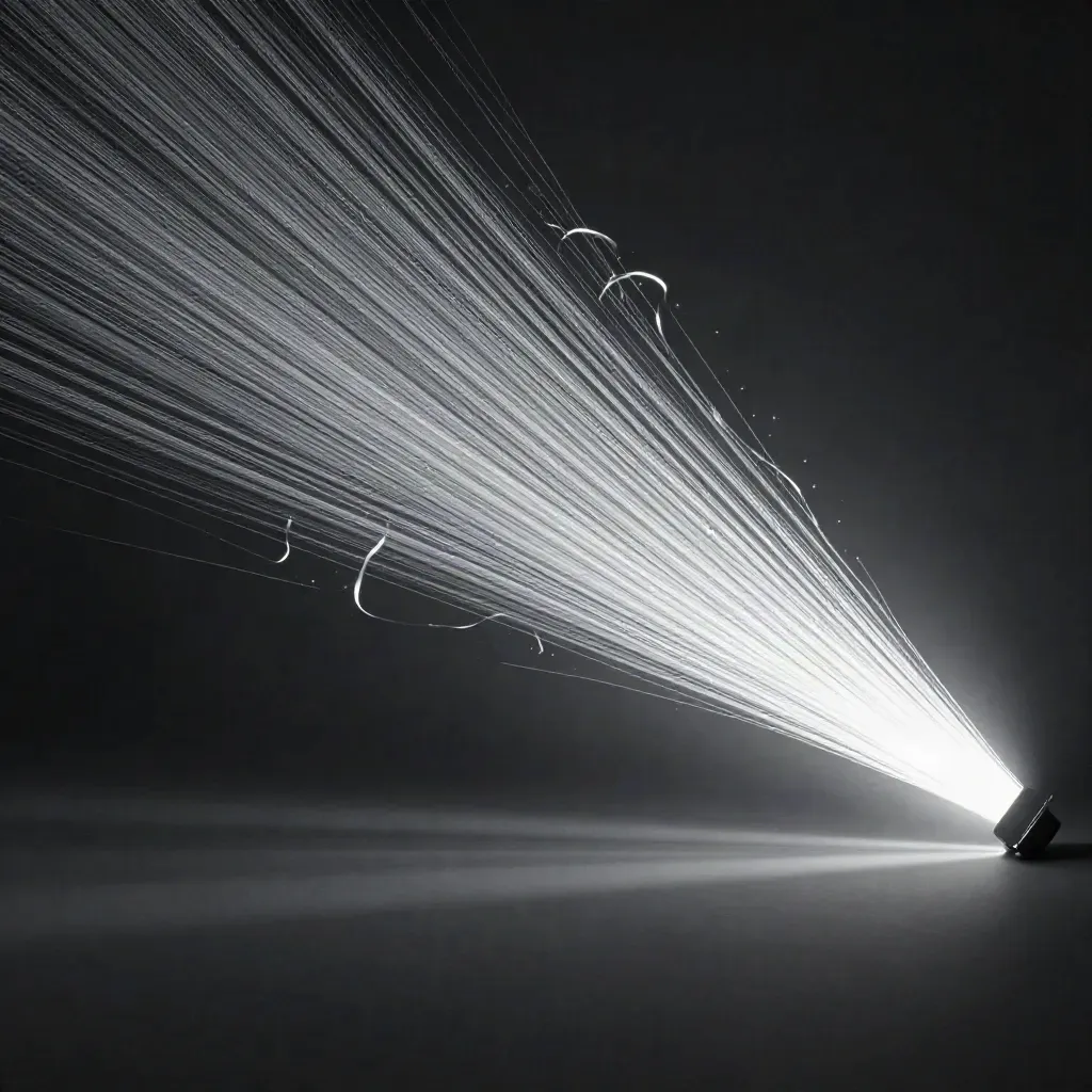 Silver filaments converge into a soft white bloom in graphite haze, with open space for copy.